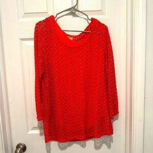NWOT JM Collection Orange Crochet Top w/ Matching Tank Size 1X